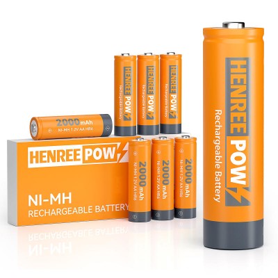 Henreepow AA 2000Mah 1,2 V Vysoká kapacita NI-MH dobíjecí baterie