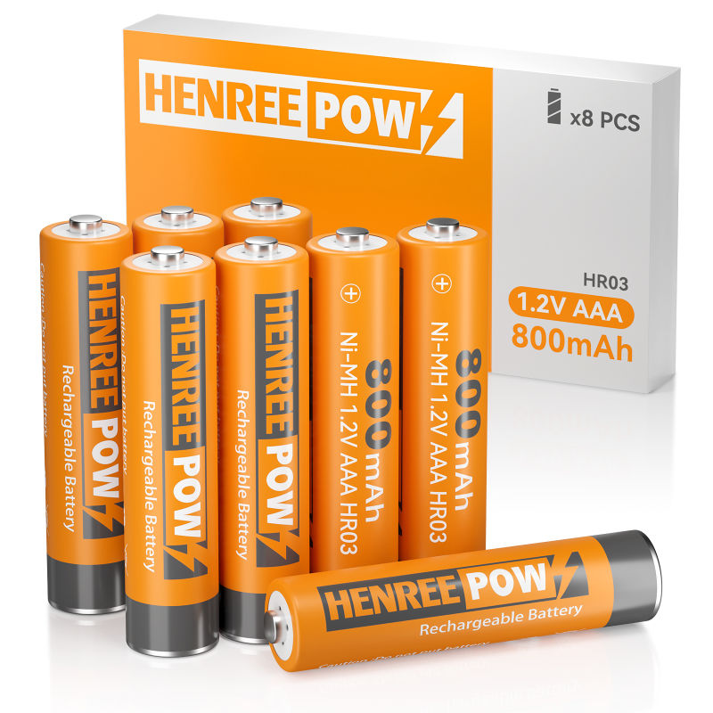 Henreepow AAA 800MAH 1,2 V Vysoká kapacita NI-MH dobíjecí baterie