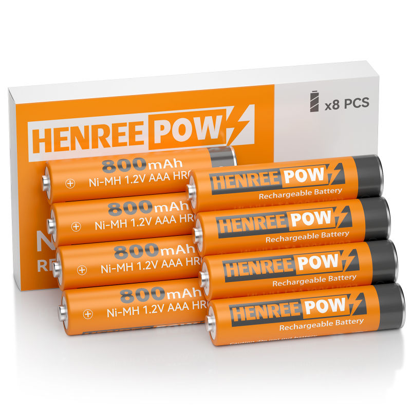 Henreepow AAA 800MAH 1,2 V Vysoká kapacita NI-MH dobíjecí baterie